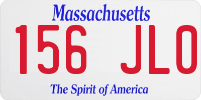 MA license plate 156JL0