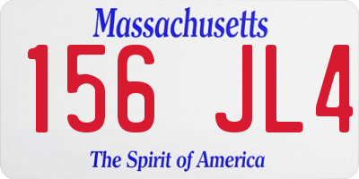 MA license plate 156JL4