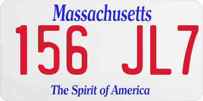 MA license plate 156JL7