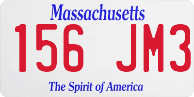 MA license plate 156JM3