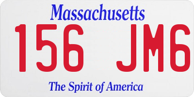 MA license plate 156JM6