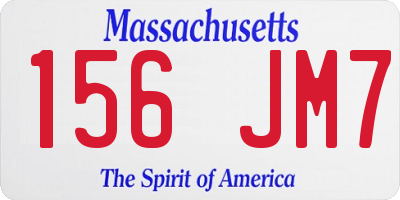 MA license plate 156JM7