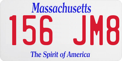 MA license plate 156JM8