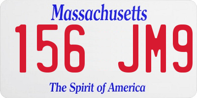 MA license plate 156JM9