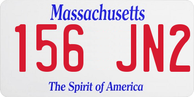 MA license plate 156JN2
