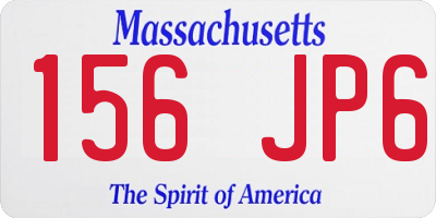 MA license plate 156JP6