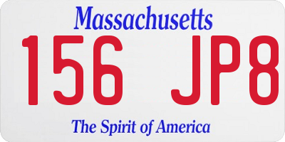 MA license plate 156JP8