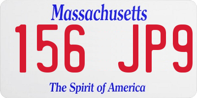 MA license plate 156JP9
