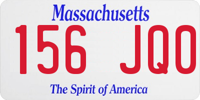 MA license plate 156JQ0