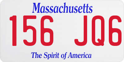 MA license plate 156JQ6
