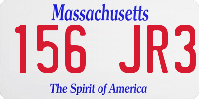 MA license plate 156JR3