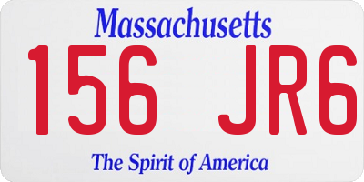 MA license plate 156JR6