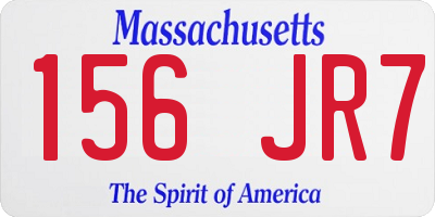 MA license plate 156JR7