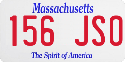 MA license plate 156JS0