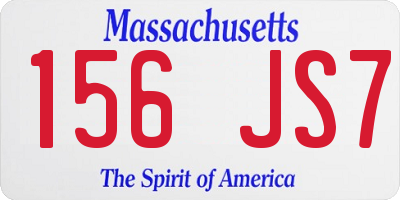 MA license plate 156JS7