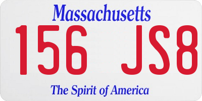 MA license plate 156JS8