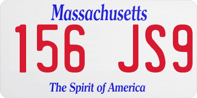 MA license plate 156JS9