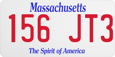 MA license plate 156JT3