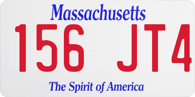 MA license plate 156JT4