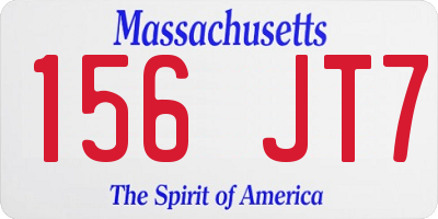 MA license plate 156JT7