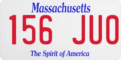 MA license plate 156JU0