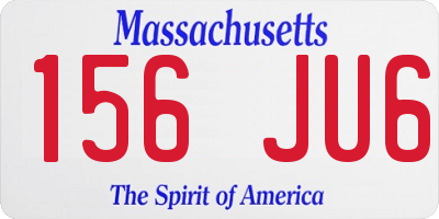 MA license plate 156JU6