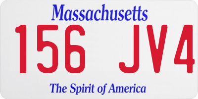 MA license plate 156JV4