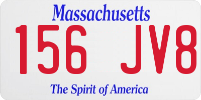 MA license plate 156JV8