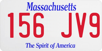 MA license plate 156JV9