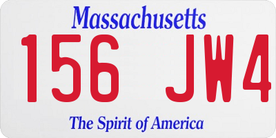 MA license plate 156JW4
