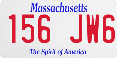 MA license plate 156JW6