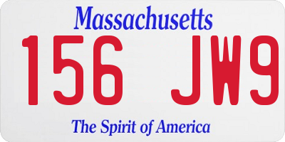 MA license plate 156JW9