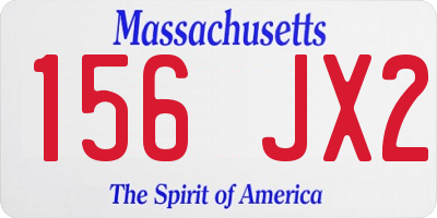 MA license plate 156JX2