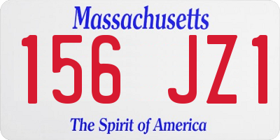 MA license plate 156JZ1