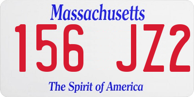 MA license plate 156JZ2