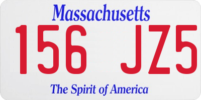 MA license plate 156JZ5