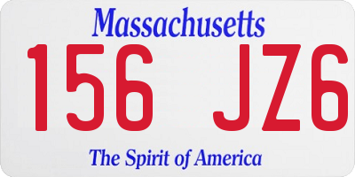 MA license plate 156JZ6