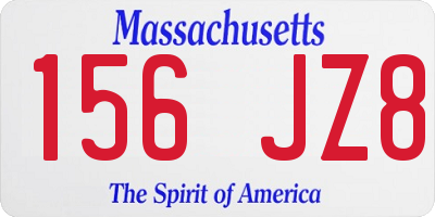 MA license plate 156JZ8