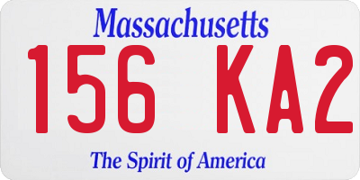 MA license plate 156KA2
