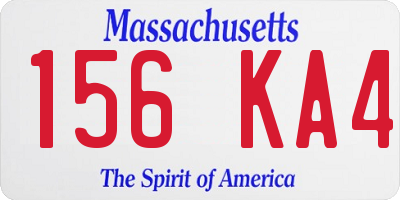 MA license plate 156KA4