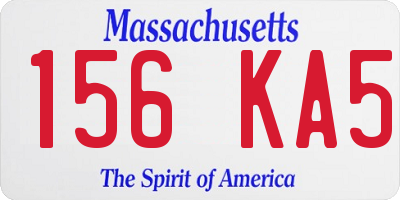 MA license plate 156KA5