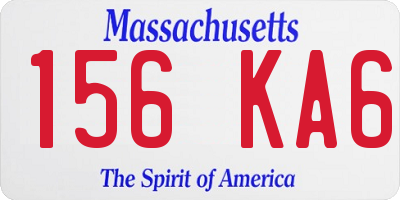 MA license plate 156KA6
