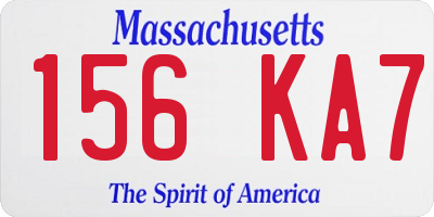 MA license plate 156KA7