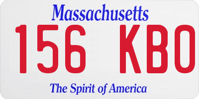 MA license plate 156KB0