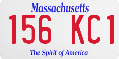 MA license plate 156KC1