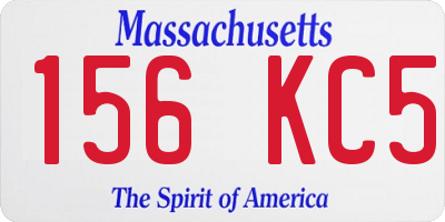 MA license plate 156KC5