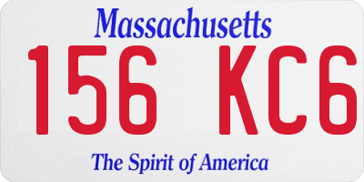 MA license plate 156KC6