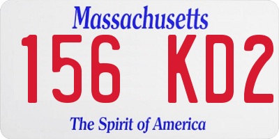 MA license plate 156KD2