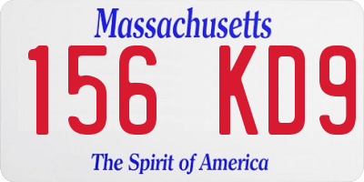 MA license plate 156KD9
