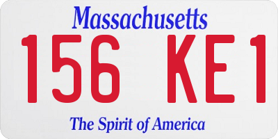 MA license plate 156KE1